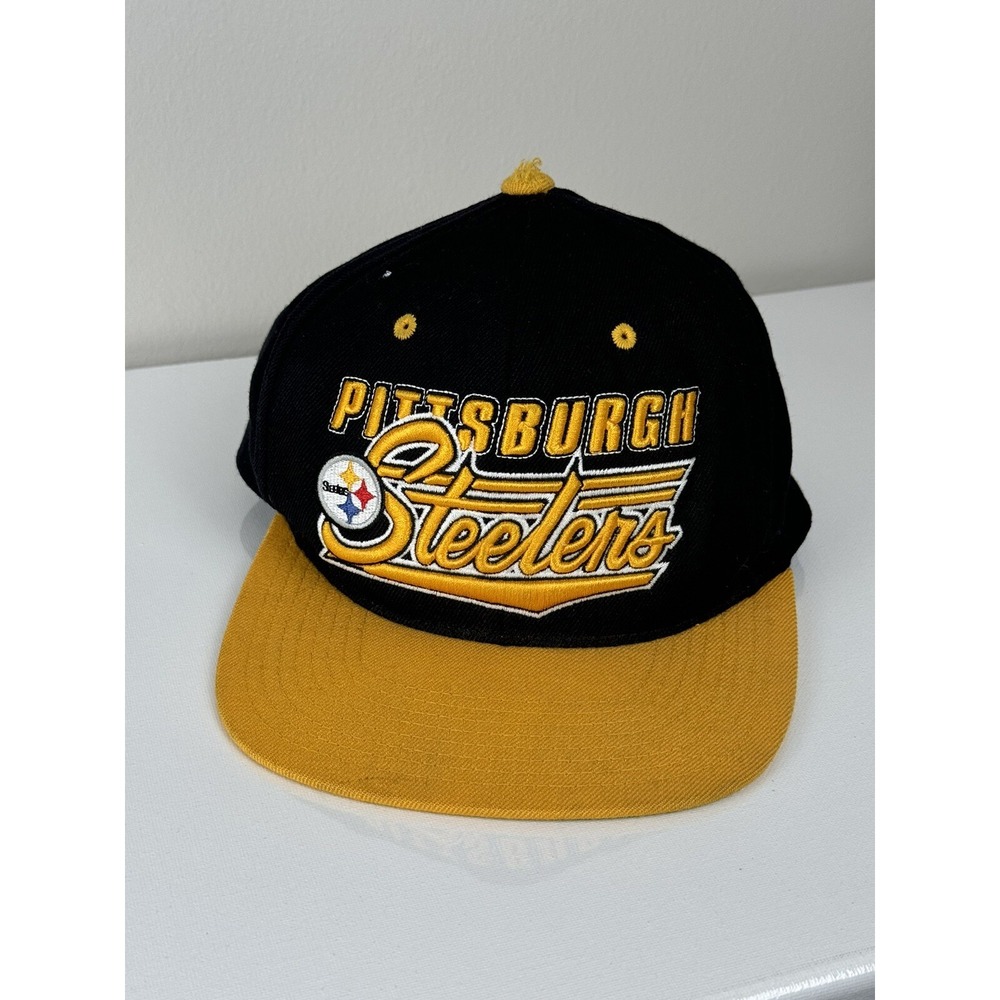 Mitchell & Ness Pittsburgh Steelers Black Yellow Snapback Hat Vintage Collection